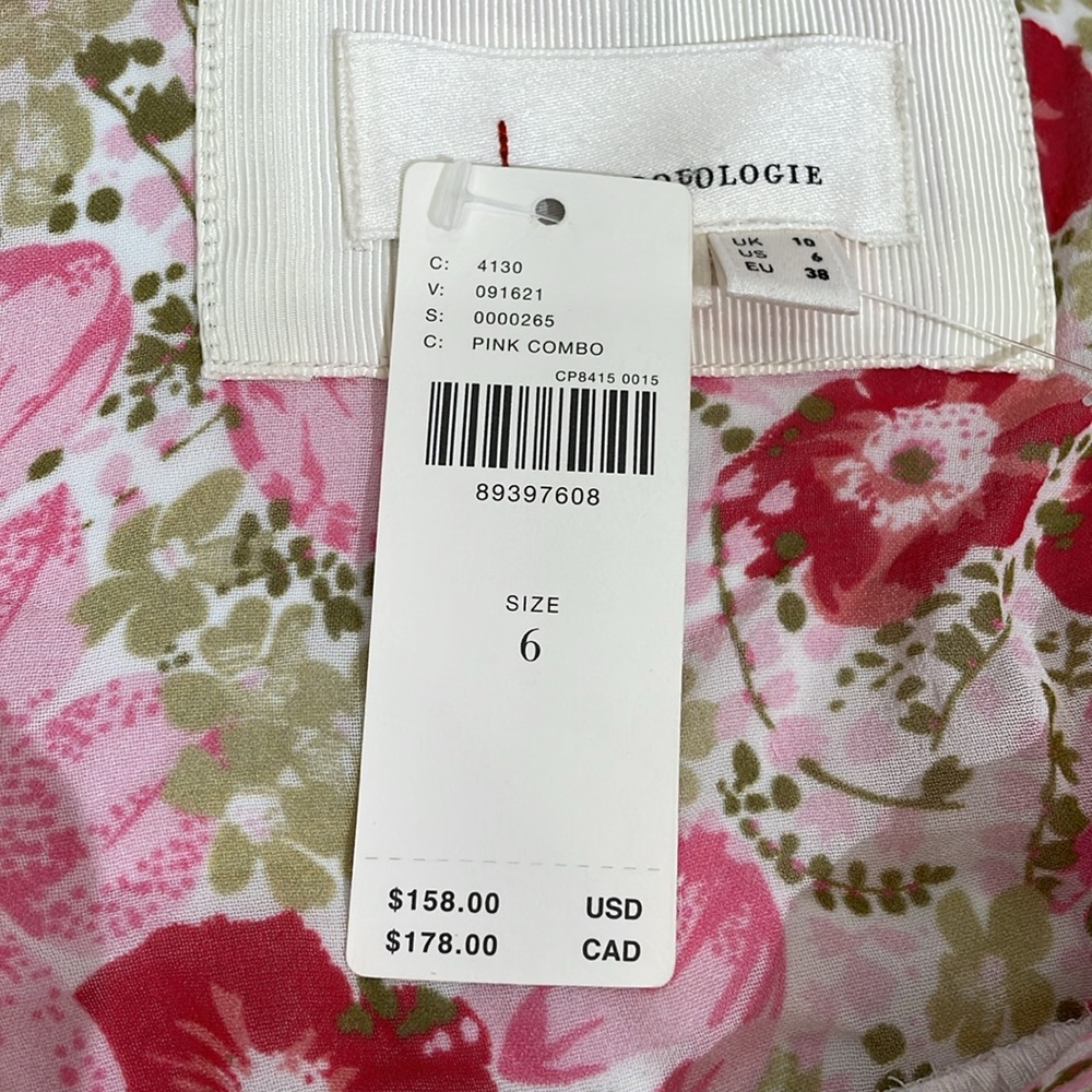 NWT Anthropologie Midi Dress Size 6 Delicate Floral Print - Picture 14 of 14